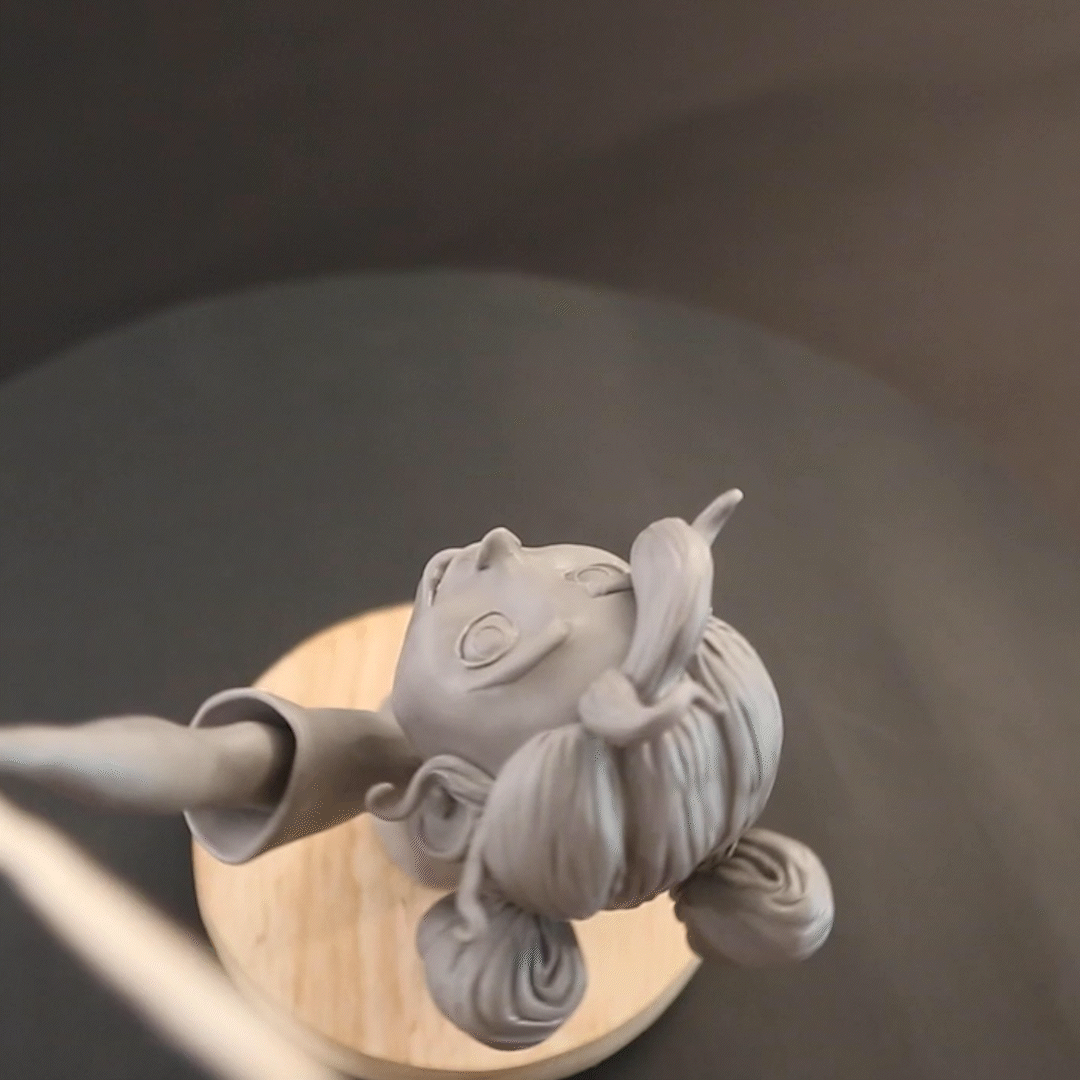 Lune character sculpture